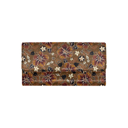 Hawaiian Themed Pattern Print Design H01 Women's Trifold Wallet