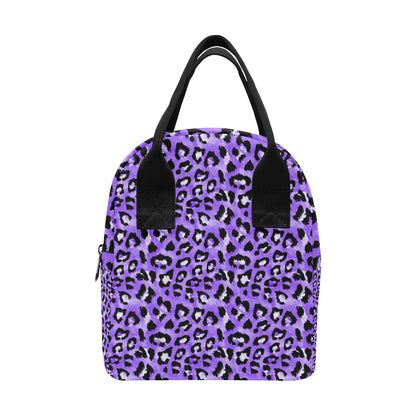 Leopard Purple Skin Print Insulated Lunch Bag