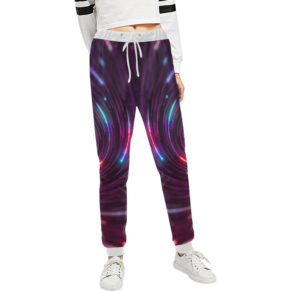 Vortex Twist Swirl Purple Neon Print Unisex Sweatpants