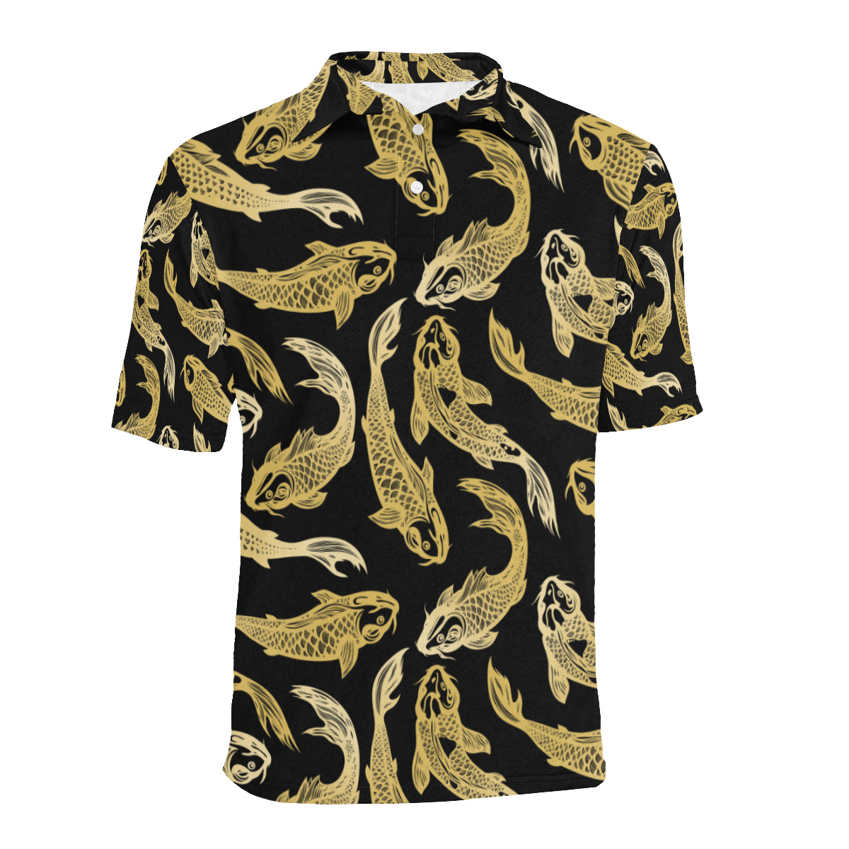 KOI Fish Pattern Print Design 03 Men Polo Shirt