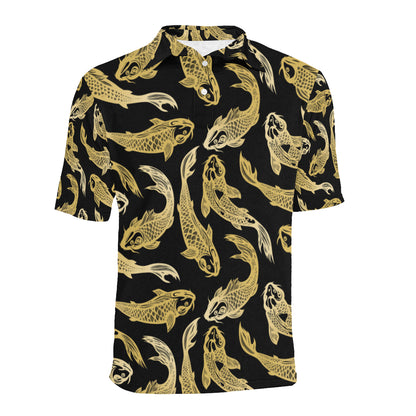 KOI Fish Pattern Print Design 03 Men Polo Shirt