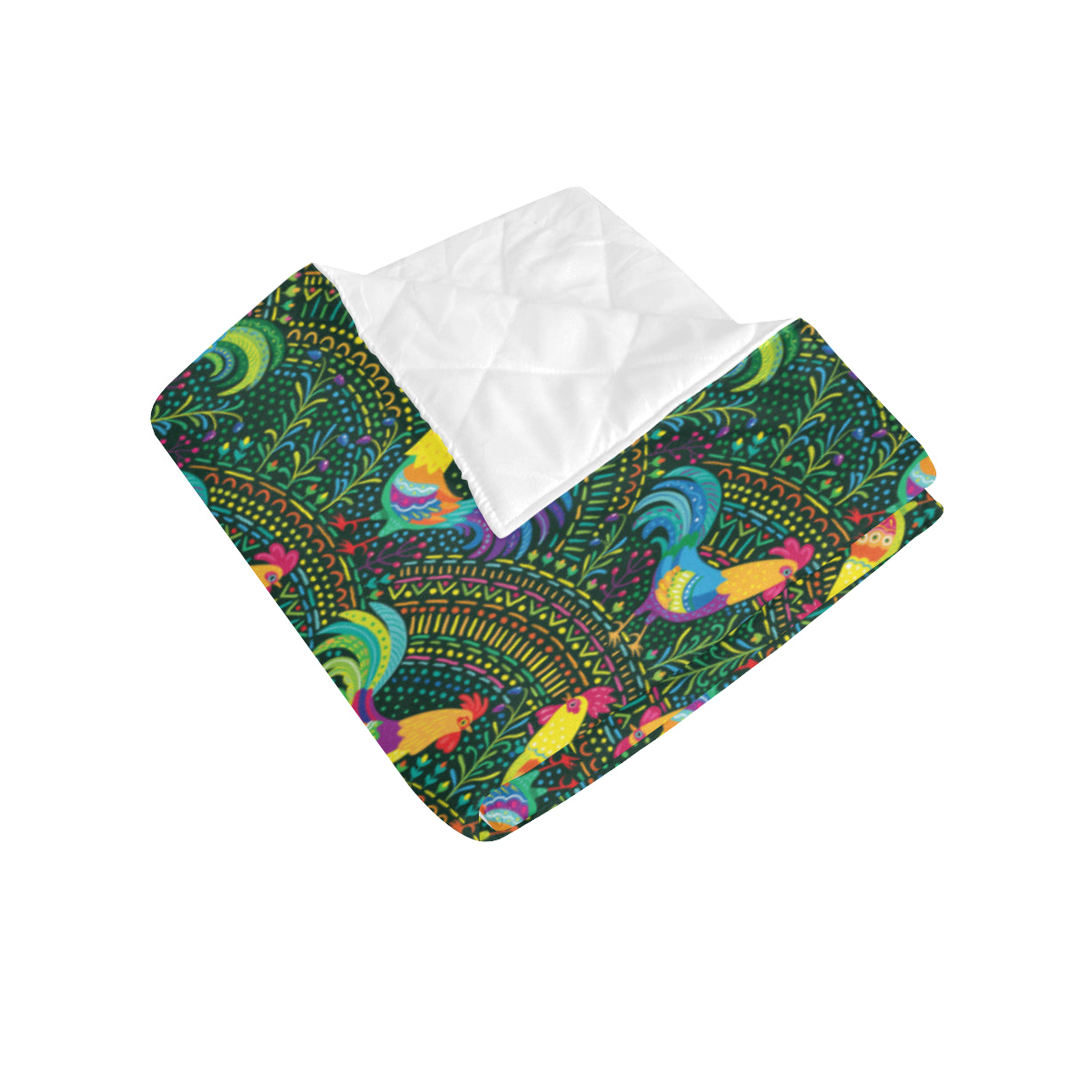 Rooster Pattern Print Design A01 Premium Quilt