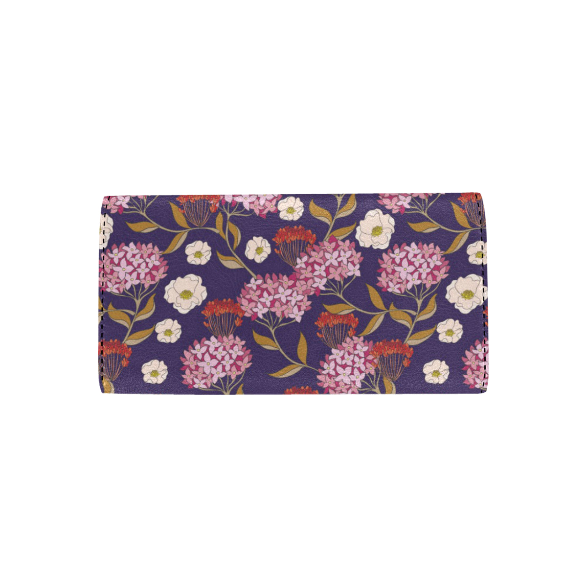 Hydrangea Pattern Print Design HD010 Women's Trifold Wallet