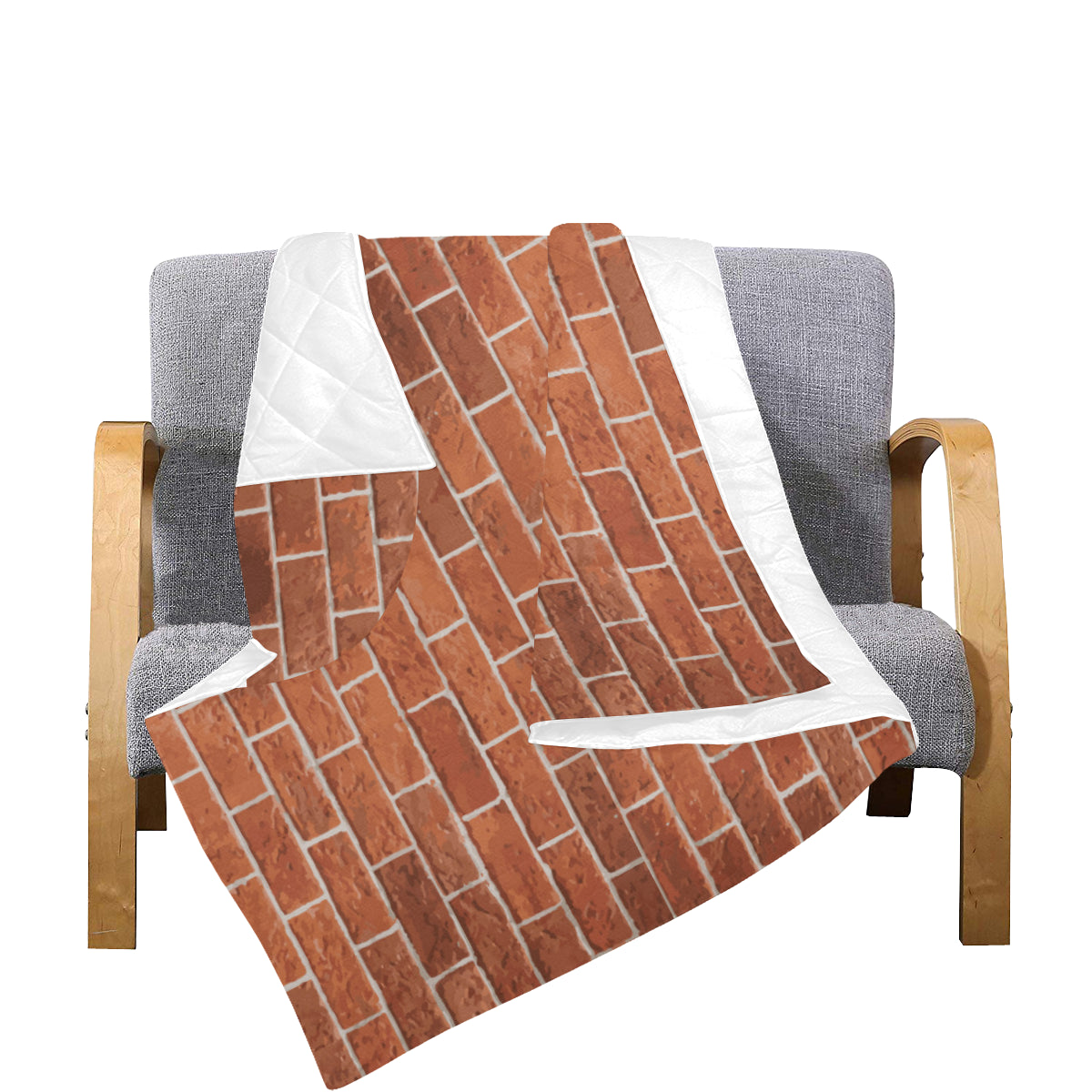 Brick Brown Pattern Print Design 02 Premium Quilt