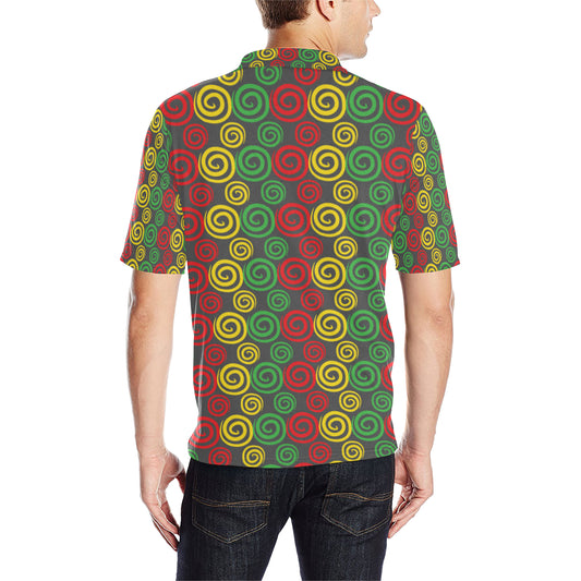 Rastafarian Pattern Print Design A05 Men Polo Shirt