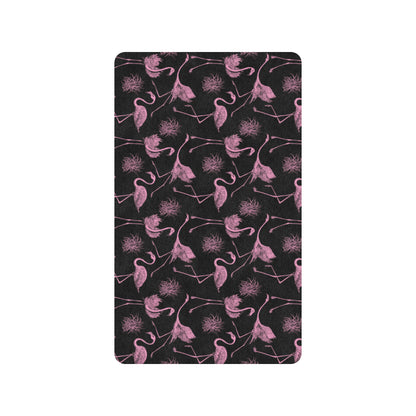 Flamingo Pink Print Pattern Rubber Doormat
