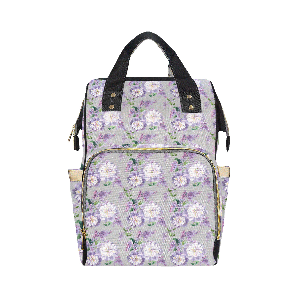 Lilac Pattern Print Design LI07 Diaper Bag Backpack