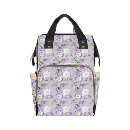 Lilac Pattern Print Design LI07 Diaper Bag Backpack