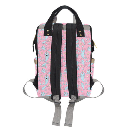 Narwhal Cartoon Cute Print Diaper Bag Backpack