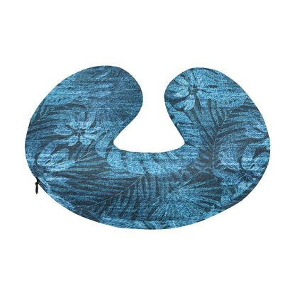 Jean Tropical Pattern Print Design 04 U-Shaped Travel Neck Pillow