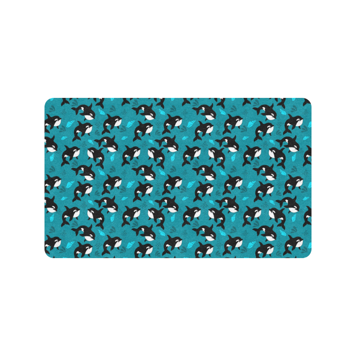 Whale Sea Design Themed Print Rubber Doormat