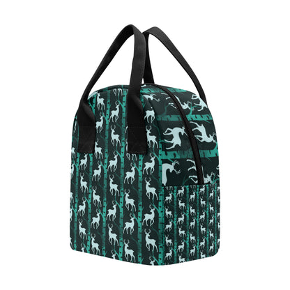 Deer Jungle Print Pattern Insulated Lunch Bag