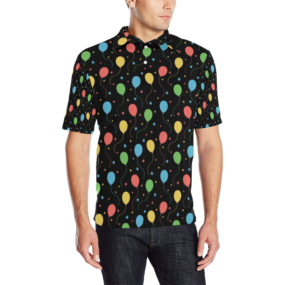 Ballon Colorful Pattern Print Design 04 Men Polo Shirt