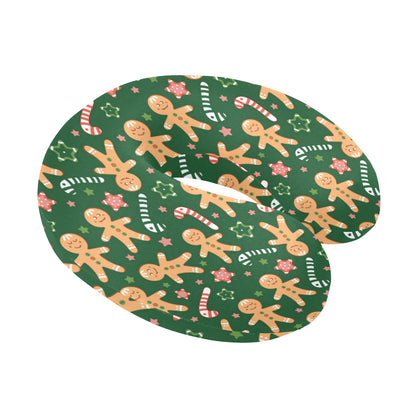 Gingerbread Pattern Print Design 04 U-Shaped Travel Neck Pillow