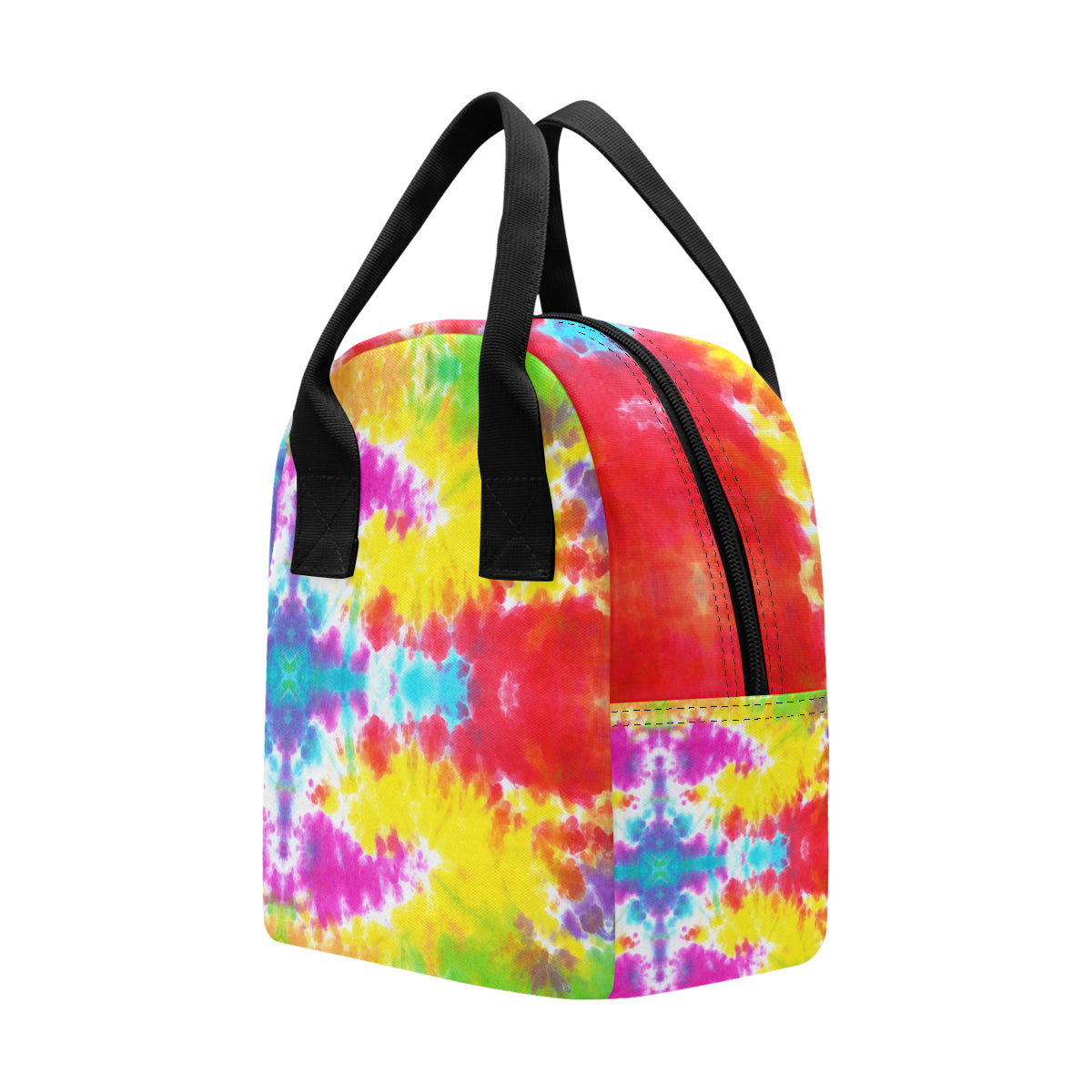 Tie Dye Rainbow Themed Print Insulated Lunch Bag
