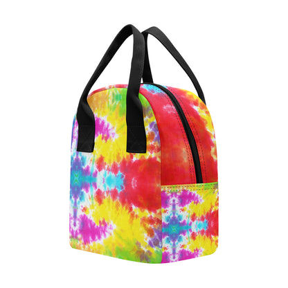 Tie Dye Rainbow Themed Print Insulated Lunch Bag