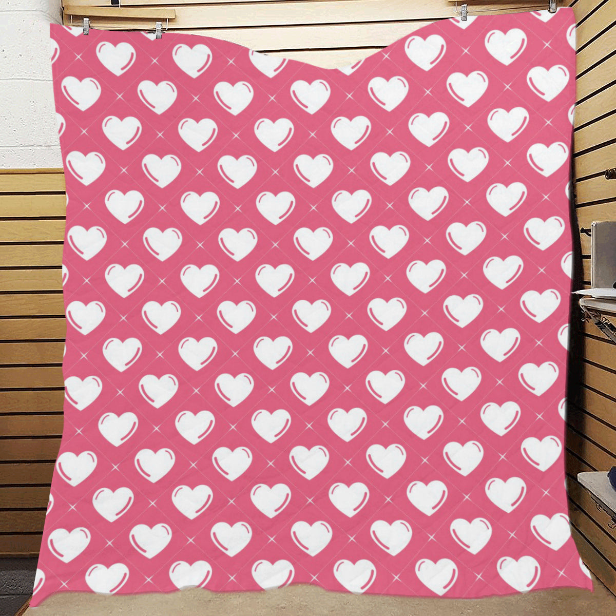 Heart Pattern Print Design HE07 Premium Quilt