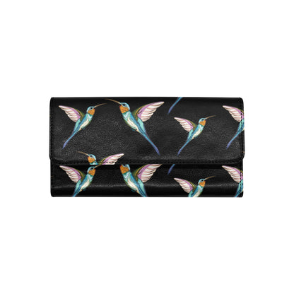 Hummingbird Pattern Print Design 06 Women's Trifold Wallet
