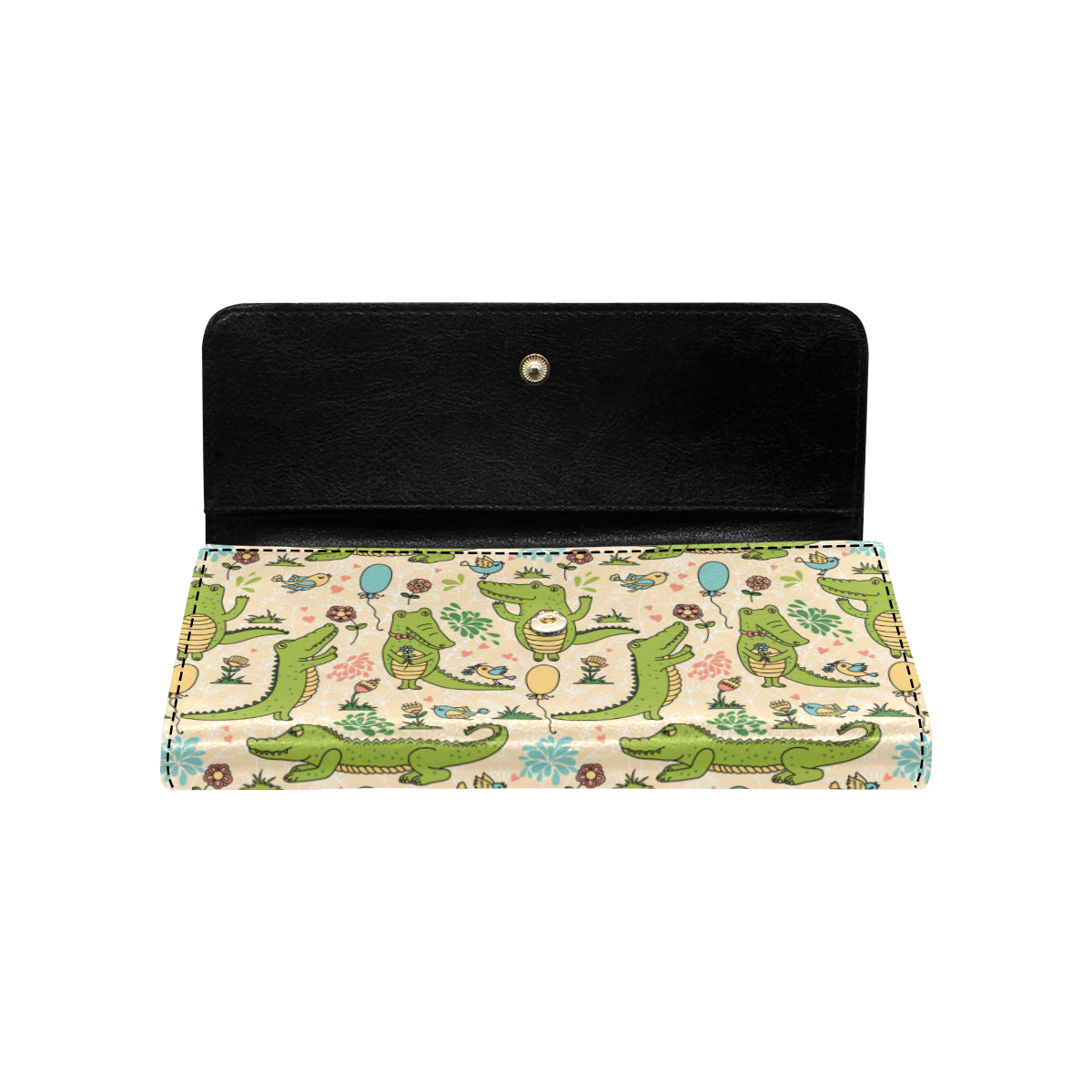 Alligator Pattern Print Design 01 Women's Trifold Wallet