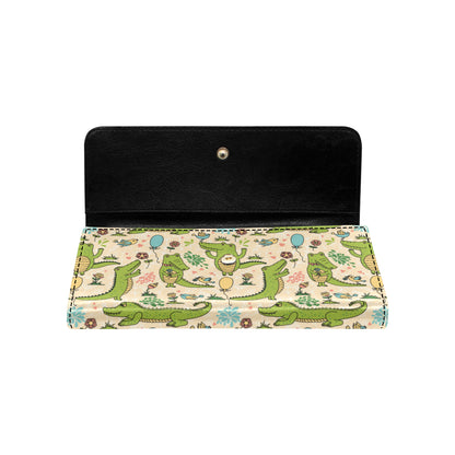 Alligator Pattern Print Design 01 Women's Trifold Wallet