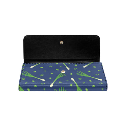 Leek Pattern Print Design 02 Women's Trifold Wallet