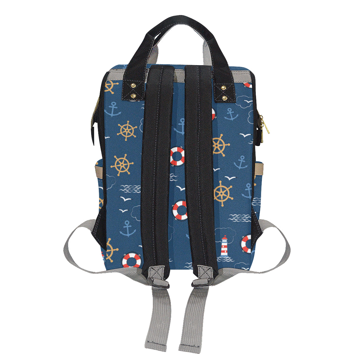 Nautical Pattern Print Design A06 Diaper Bag Backpack