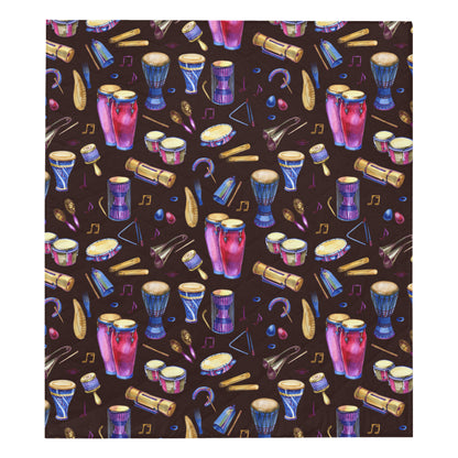 Percussion Neon Pattern Print Design 04 Premium Quilt