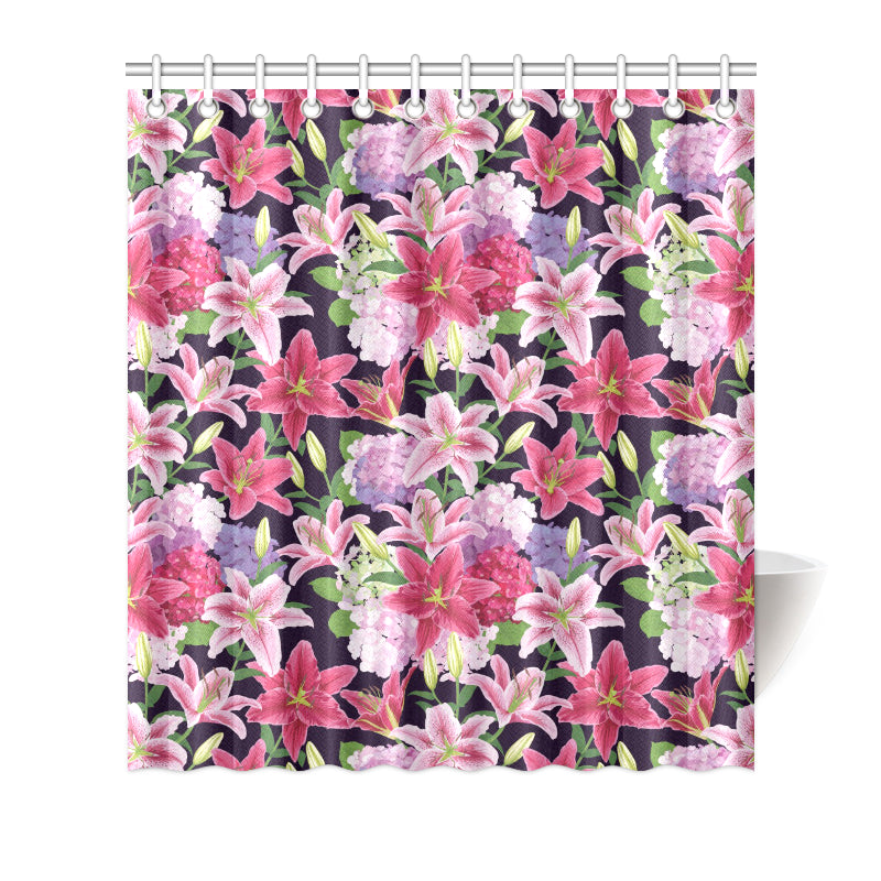 Lily Pattern Print Design LY017 Shower Curtain