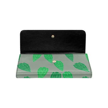 Lettuce Pattern Print Design 02 Women's Trifold Wallet