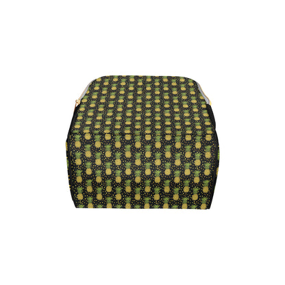Pineapple Gold Dot Themed Print Diaper Bag Backpack