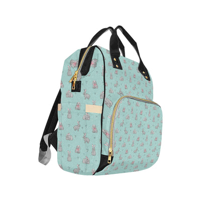 Bunny Pattern Print Design 02 Diaper Bag Backpack