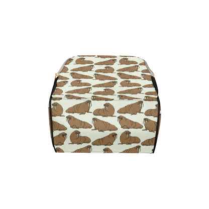 Walrus Pattern Print Design 03 Diaper Bag Backpack