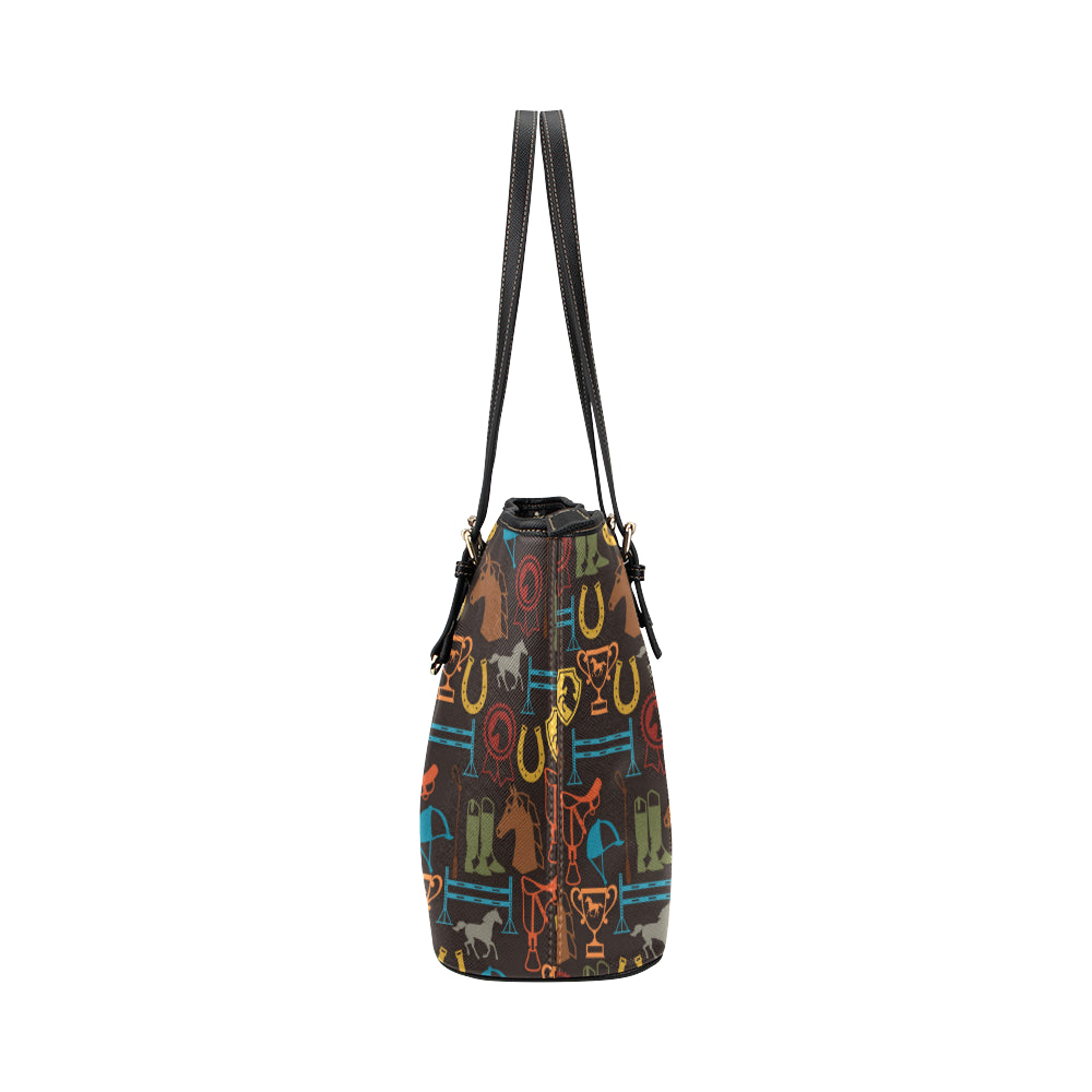 Equestrian Equipment Horse Colorful Leather Tote Bag