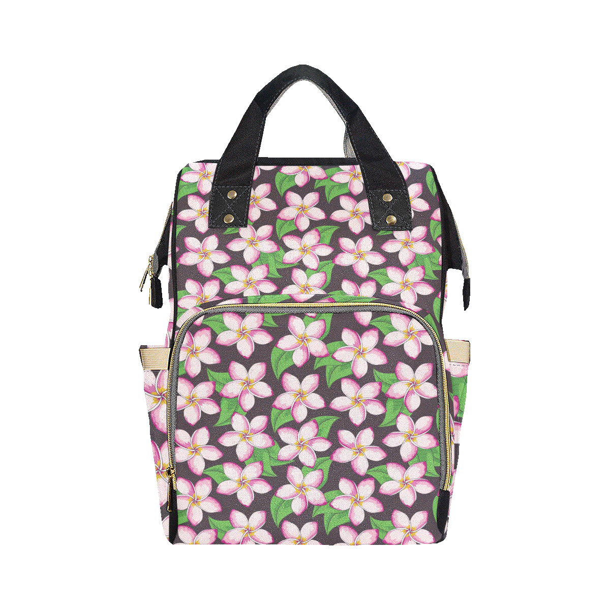 Pink Plumeria Pattern Print Design PM019 Diaper Bag Backpack
