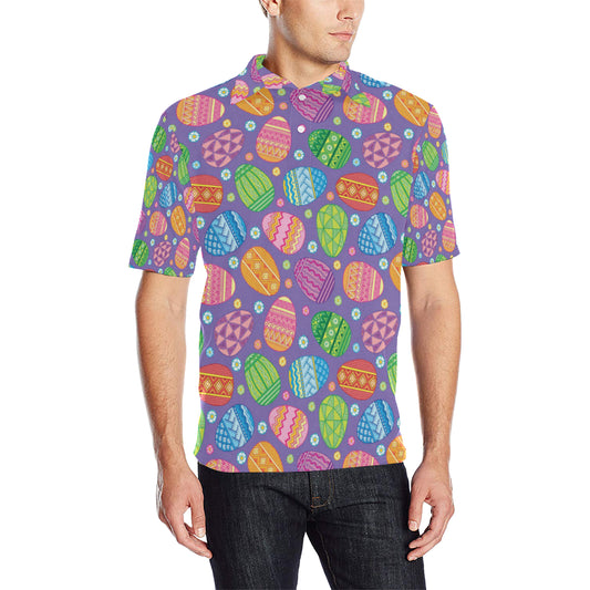 Easter Eggs Pattern Print Design RB010 Men Polo Shirt