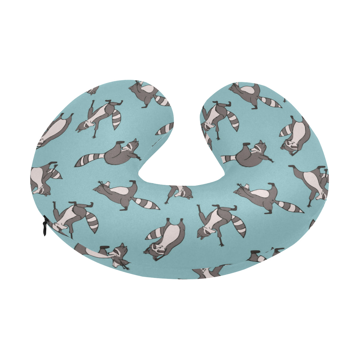 Raccoon Pattern Print Design A07 U-Shaped Travel Neck Pillow