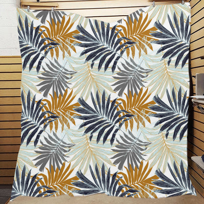 Colorful Tropical Palm Leaves Premium Quilt