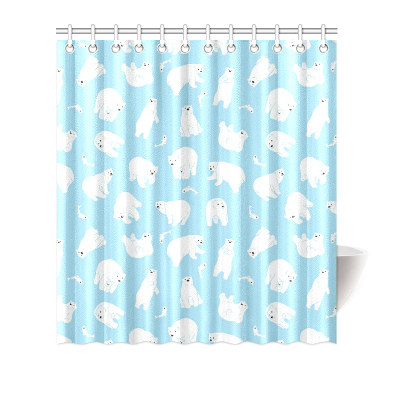 Polar Bear Pattern Print Design PB01 Shower Curtain
