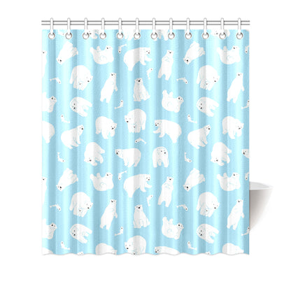 Polar Bear Pattern Print Design PB01 Shower Curtain