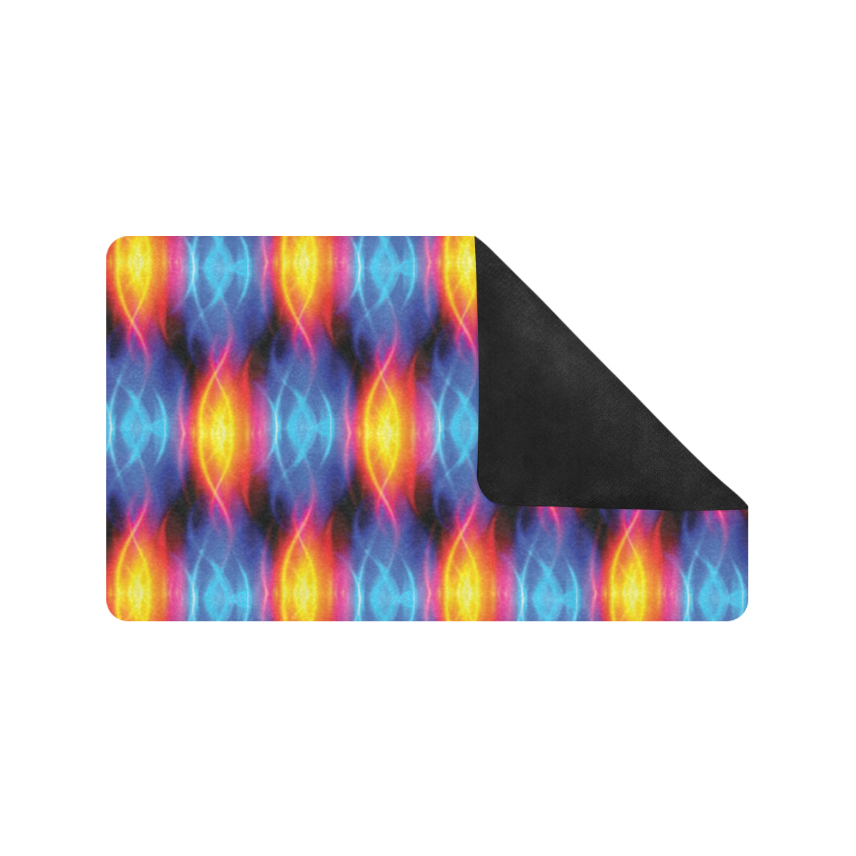 Flame Fire Blue Design Print Rubber Doormat