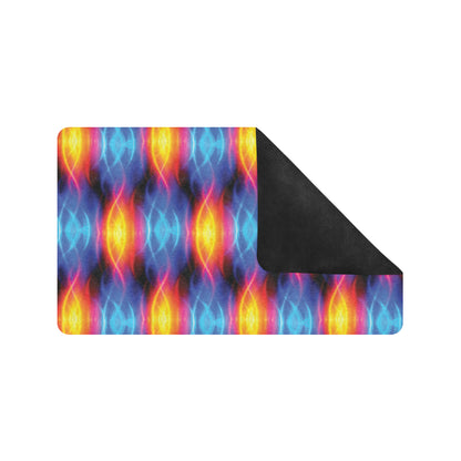 Flame Fire Blue Design Print Rubber Doormat