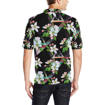 Apple blossom Pattern Print Design AB07 Men Polo Shirt