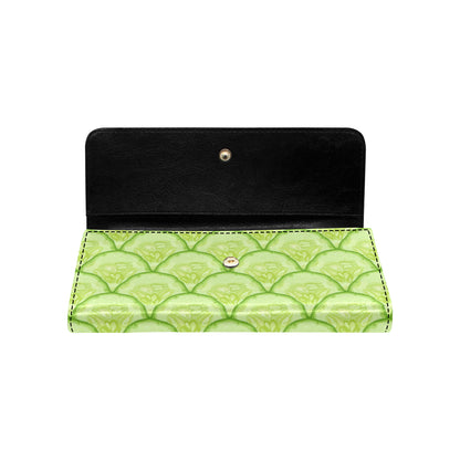 Cucumber Pattern Print Design CC04 Women's Trifold Wallet