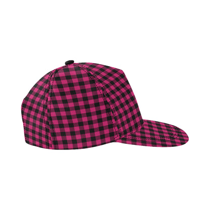Pink Tartan Plaid Pattern Snapback Cap