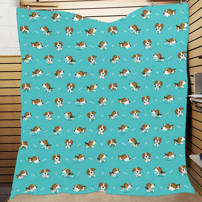 Beagle Pattern Print Design 05 Premium Quilt