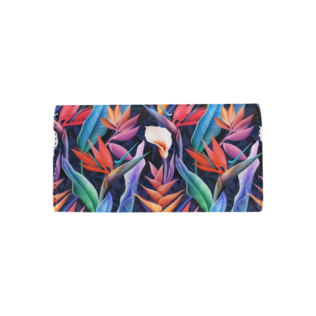 Tropical Flower Pattern Print Design TF023 Women's Trifold Wallet