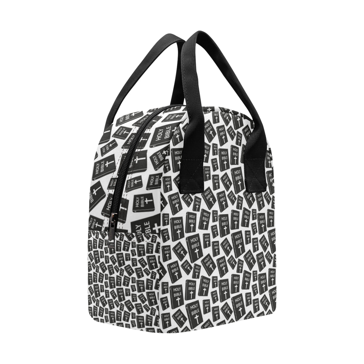 Christian Holy Bible Book Pattern Insulated Lunch Bag