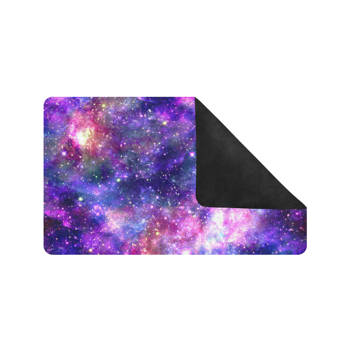 Galaxy Night Stardust Space Print Rubber Doormat