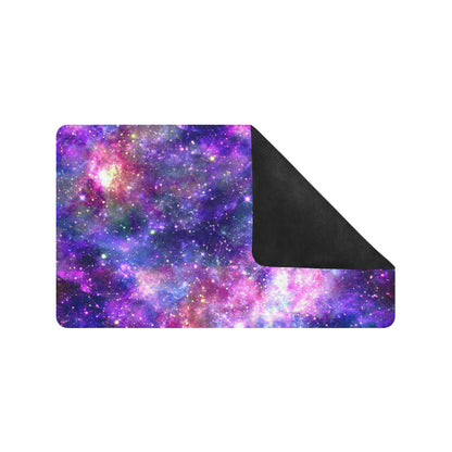 Galaxy Night Stardust Space Print Rubber Doormat