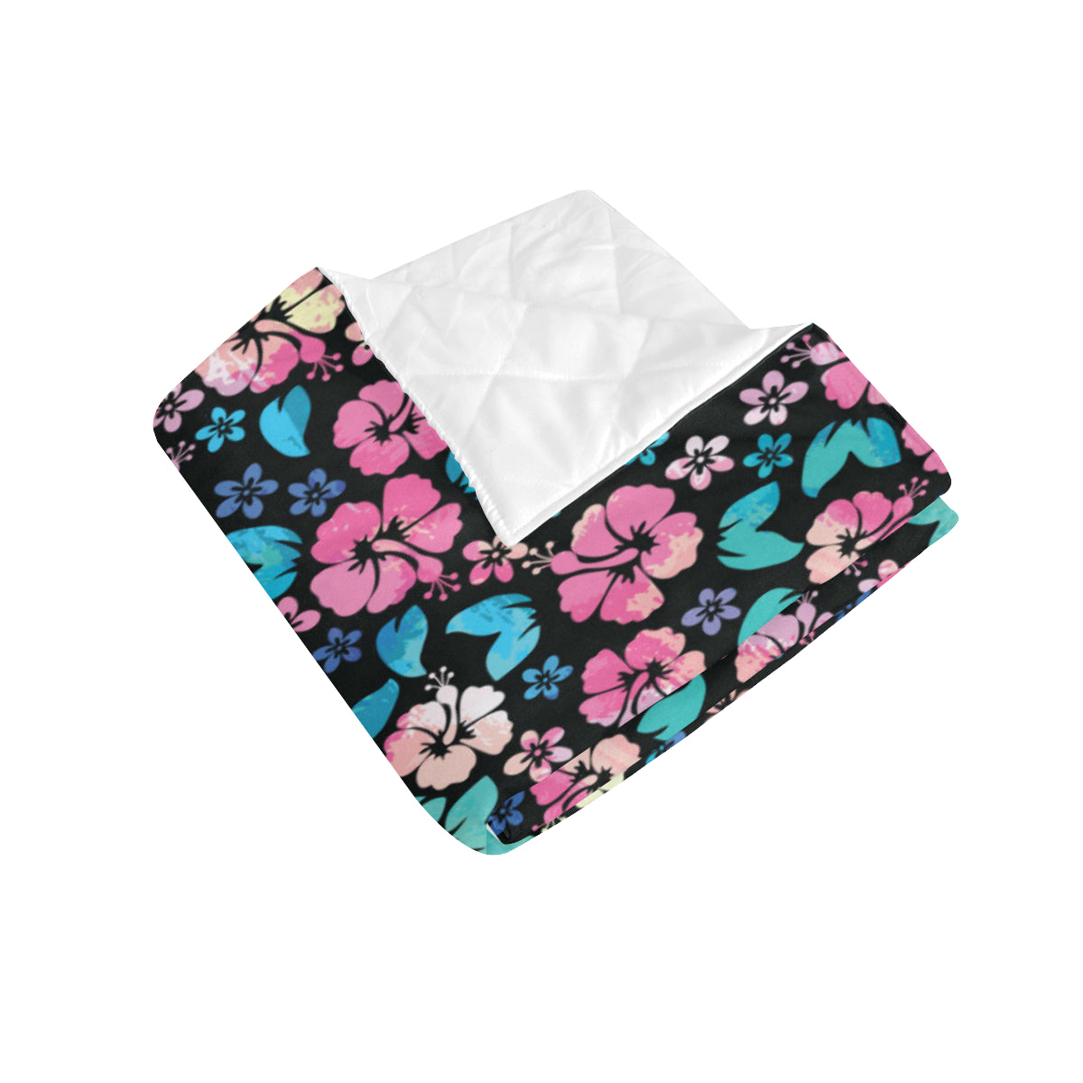 Pink Hibiscus Hawaiian Flower Premium Quilt